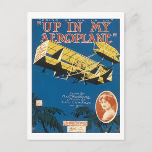 Oben In Einem Flugzeug Vintage Songbook Cover Postkarte