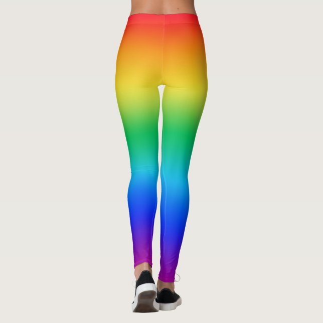 Oben mit Regenbogenrot, lila unten Leggings (Rückseite)