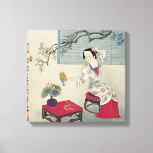 Oben morgens ankleiden leinwanddruck