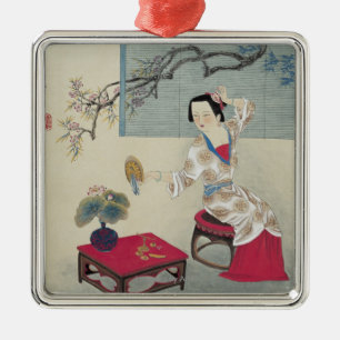 Oben morgens ankleiden silbernes ornament