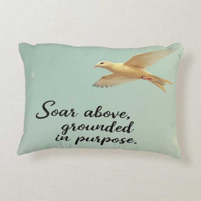 Oben oben, zielgerichtet - inspirierend dekokissen (Rückseite)