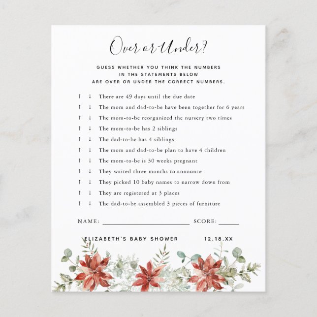 Oben oder darunter | Baby Showspiel (Vorderseite)