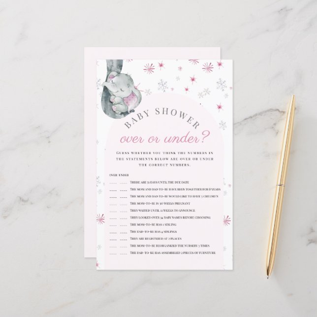 Oben oder unter einem Elephant Pink Baby Duschspie (Vorderseite/Rückseite Beispiel)