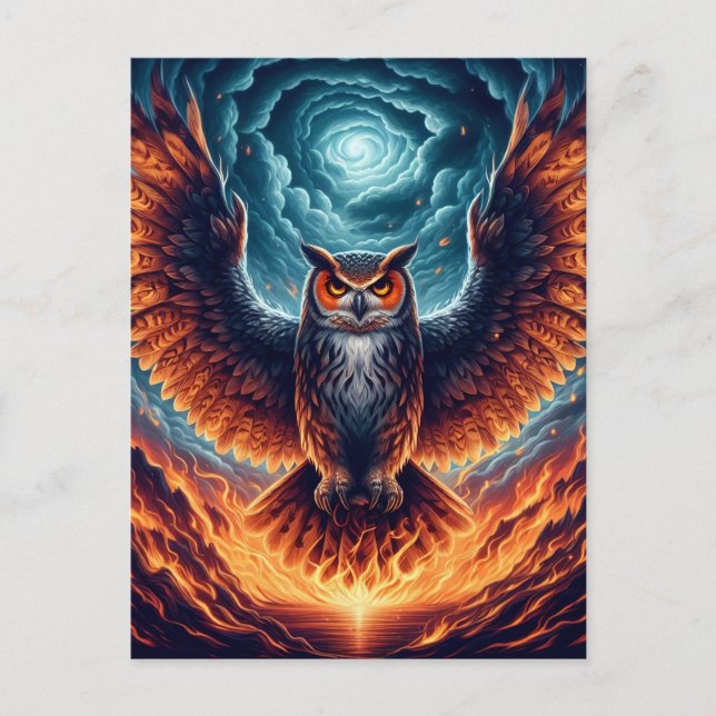 Oben und unten - Wise Owl Art Postkarte (Vorderseite)