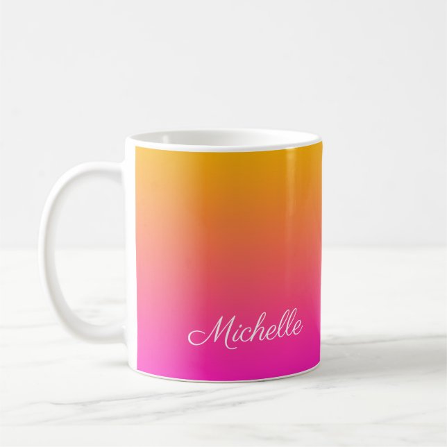 Ober-gelb und rosa Gradienten Kaffeetasse (Links)