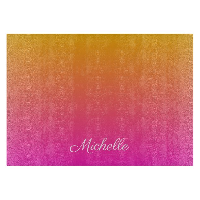 Ober-gelb und rosa Gradienten Schneidebrett (Vorderseite)