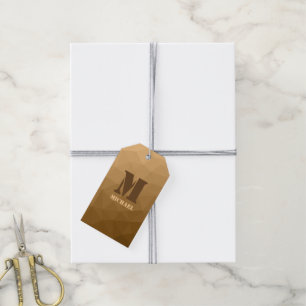 Ober-geometrisches Maschenmuster Monogramm Geschenkanhänger