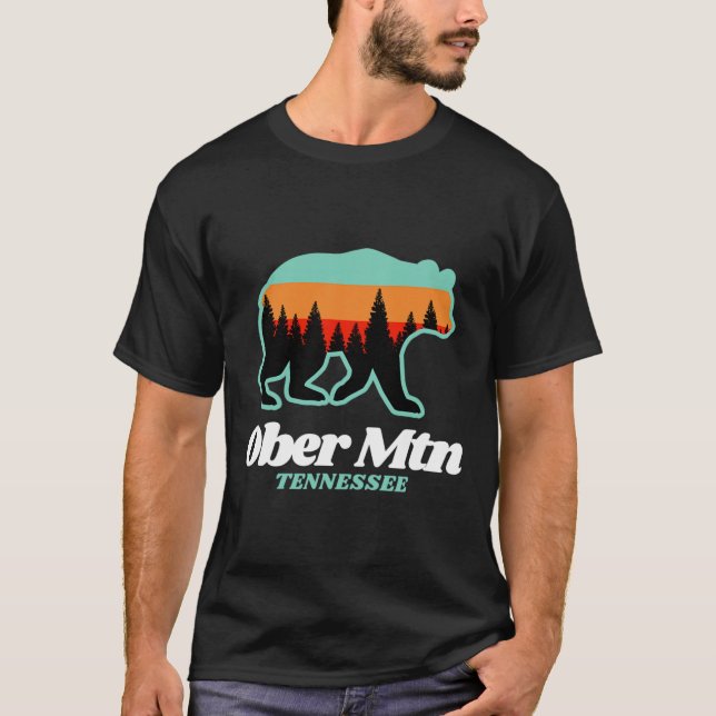 Ober Mountain Tennessee Skiing Snowboarding Bear  T-Shirt (Vorderseite)