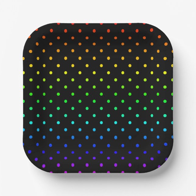 Ober Regenbogen Polka Punkte Farbverlauf Pappteller (Vorderseite)