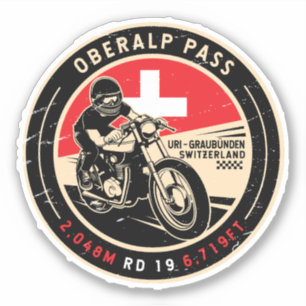 Oberalp Pass   Schweiz   Motorrad Aufkleber