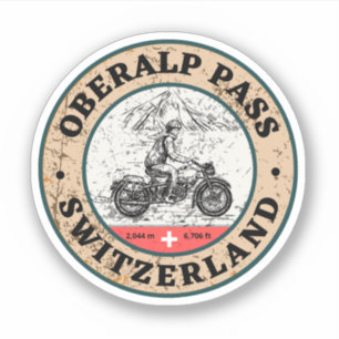 Oberalp Pass - Schweizer Alpen - Motorradtour Aufkleber