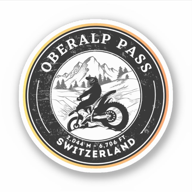 Oberalp Pass - Schweizer Alpen - Motorradtour Aufkleber (Vorderseite)