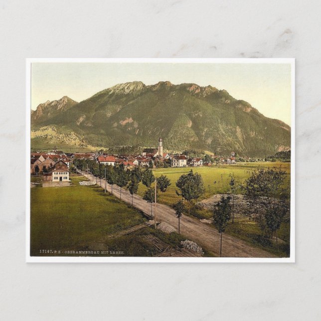 Oberammergau mit Laber, Oberbayern, Deutschland ma Postkarte (Vorderseite)