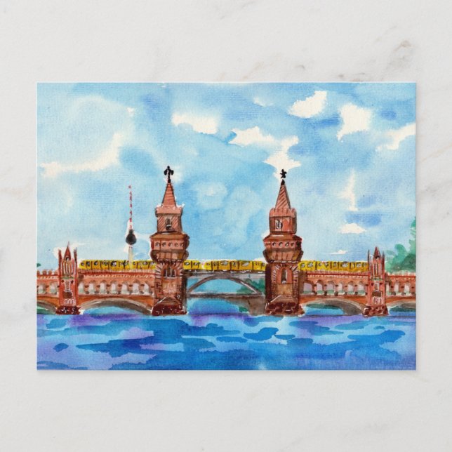 Oberbaum Bridge Berlin Postkarte (Vorderseite)