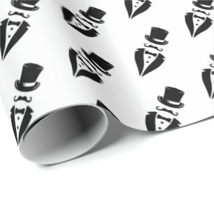 Oberbekleidung Tuxedo Schnurrbart Hochzeit Geschenkpapier