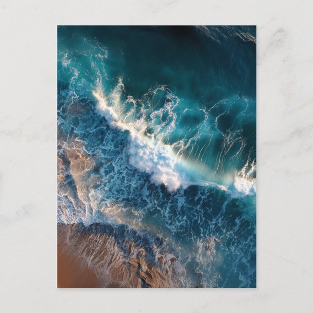 obere Ansicht der Ozeanwellen Postkarte (Vorderseite)