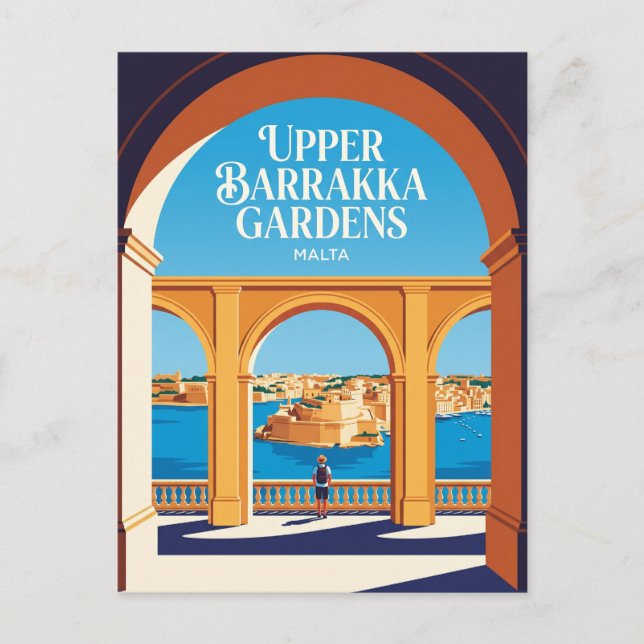 Obere Barrakka-Gärten Malta Postkarte (Vorderseite)