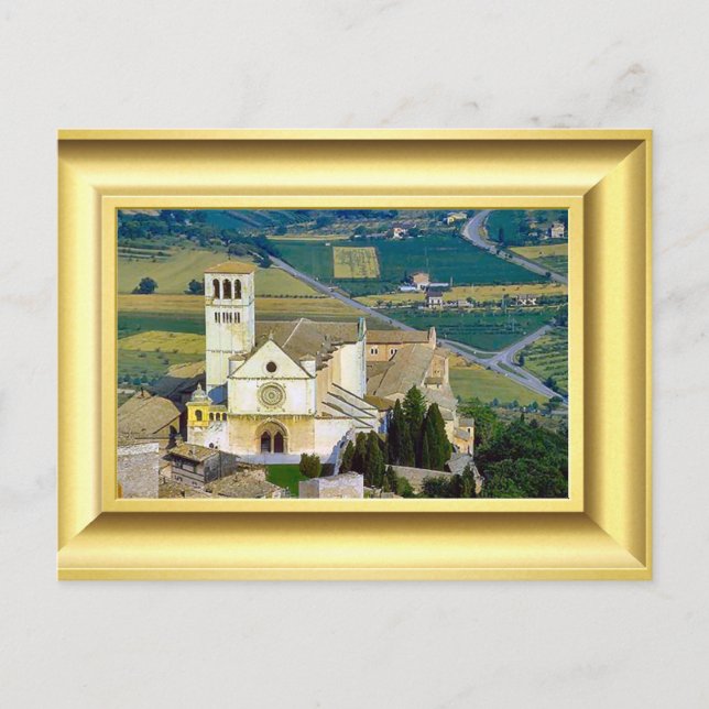 Obere Basilika, Assisi, Italien Postkarte (Vorderseite)