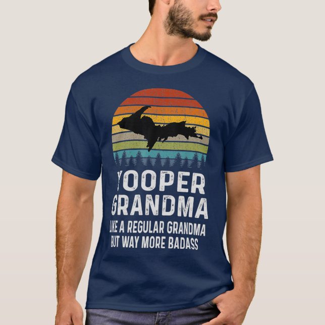 Obere Halbinsel Michigan Gifts Yooper Oma T-Shirt (Vorderseite)