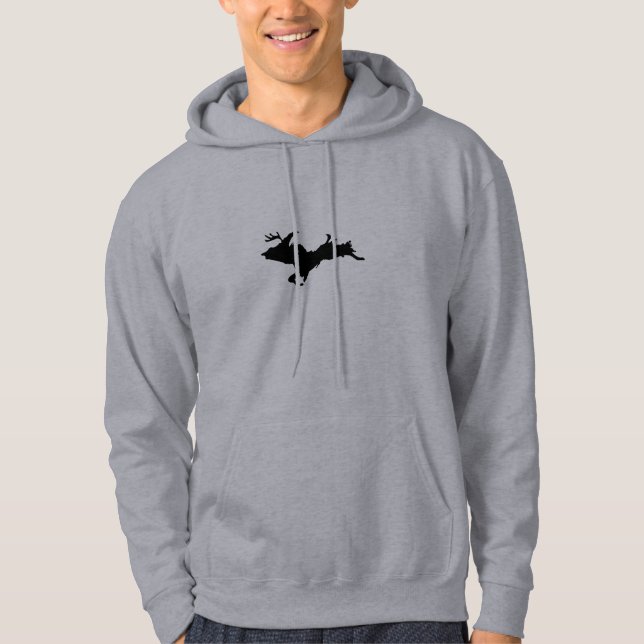 Obere Halbinsel-Rotwild, die grauen Hoodie jagen (Vorderseite)