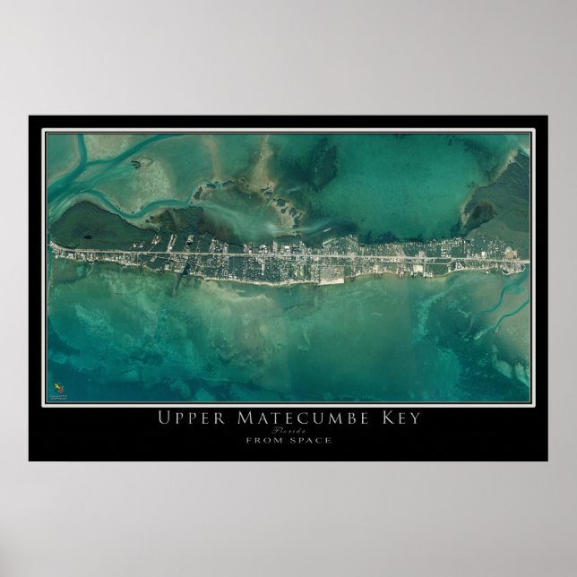 Obere Matecumbe Key Florida Satellite Poster Karte (Vorne)