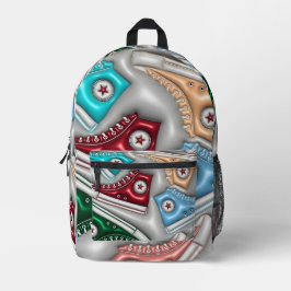 Obere Sneakers aufgeblasen aussehen Bedruckter Rucksack