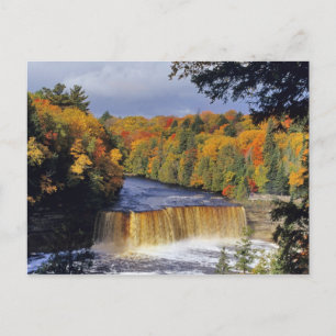 Obere Tahquamenon Falls in UP Michigan im Herbst Postkarte