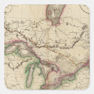 Obere und untere Kanada Quadratischer Aufkleber