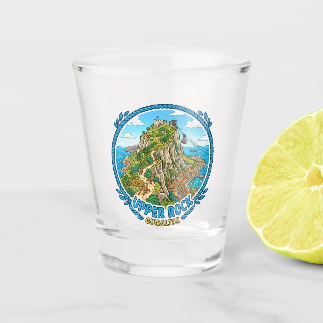 Oberer Felsen Gibraltar Schnapsglas (Vorderseite)