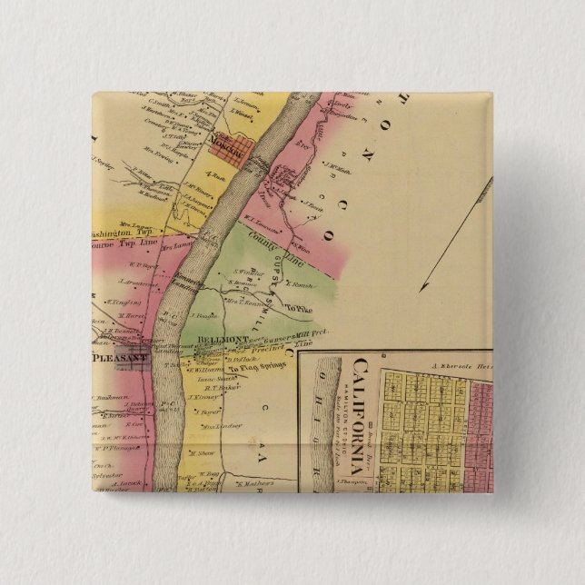 Oberer Ohio-Fluss und -Tal Button (Vorderseite)