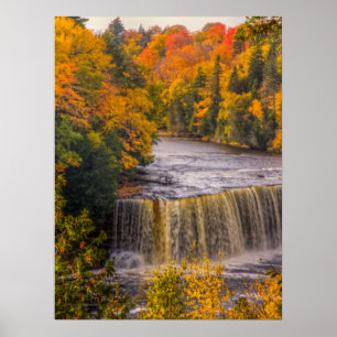Oberer Wasserfall mit Herbstfarben Poster