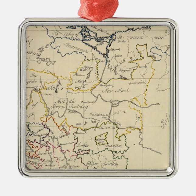 Oberes Sachsen 2 Silbernes Ornament (Vorne)