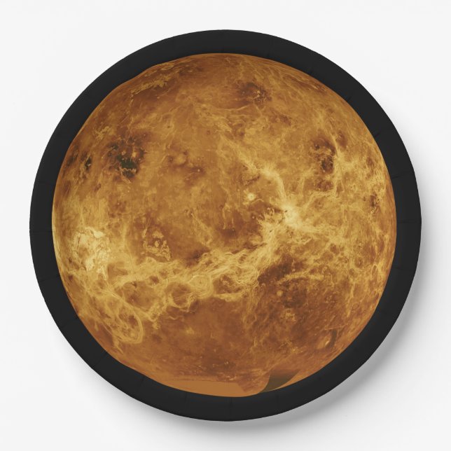 Oberfläche des Planeten Venus Pappteller (Vorderseite)