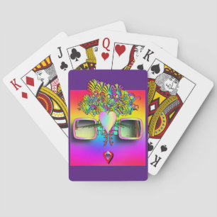 OBERFLÄCHE MIT GLASEN SPIELKARTEN