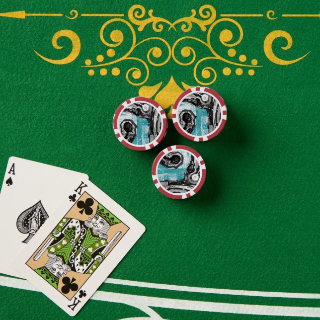 Oberflächenstrom – Abstrakter Fluss & Struktur Pok Pokerchips (Pokertisch (Stapel))