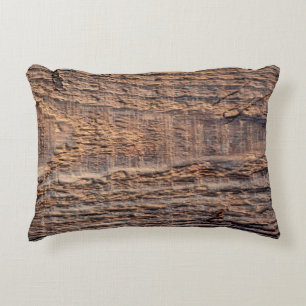 Oberflächenstruktur von altem Holz von oben. abstr Dekokissen
