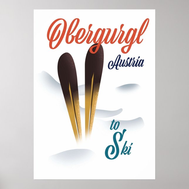 Obergurgl Österreich Vintager Ski Poster (Vorne)