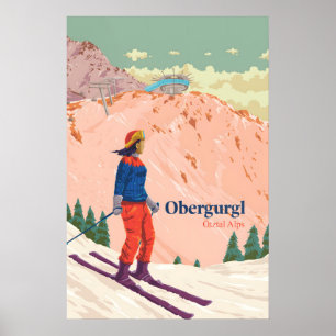 Obergurgl Skigebiet Reiseplakat Poster