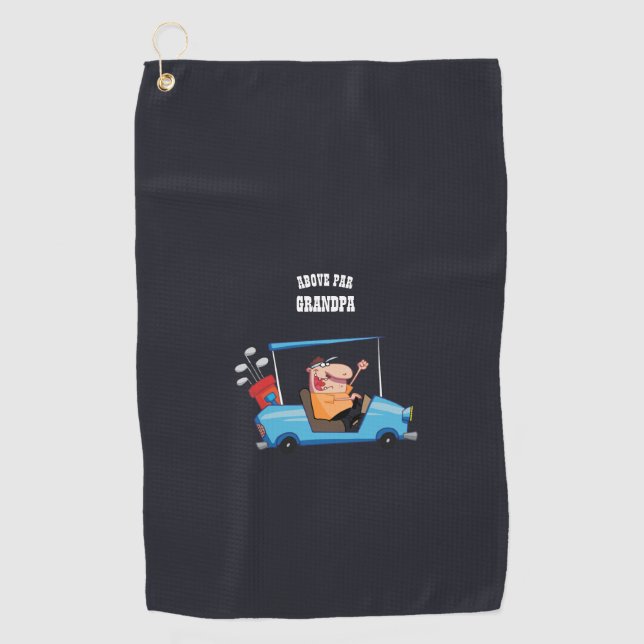 Oberhalb von PAR GRANDPA - Funny Golf Großvater Go Golfhandtuch (Vorderseite)