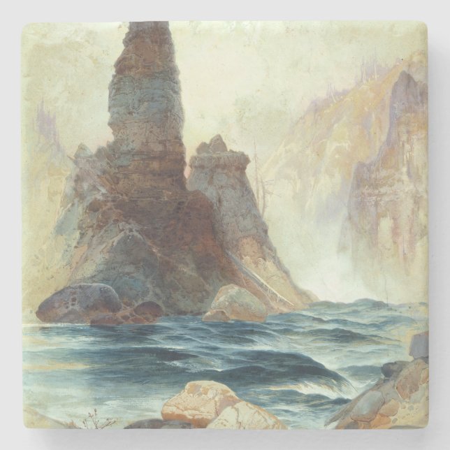 Oberhalb von Tower Falls, Moran, 1872 Steinuntersetzer (Vorderseite)