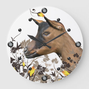 Oberhasli Milchziegenmalerei Blumenmauer Uhr