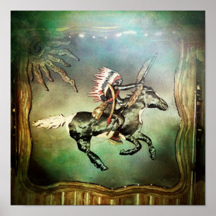 Oberhaupt des süd-westlichen Indianerstaates am Pf Poster