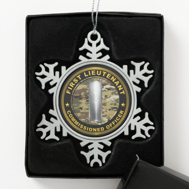 Oberleutnant  schneeflocken Zinn-Ornament (Box)
