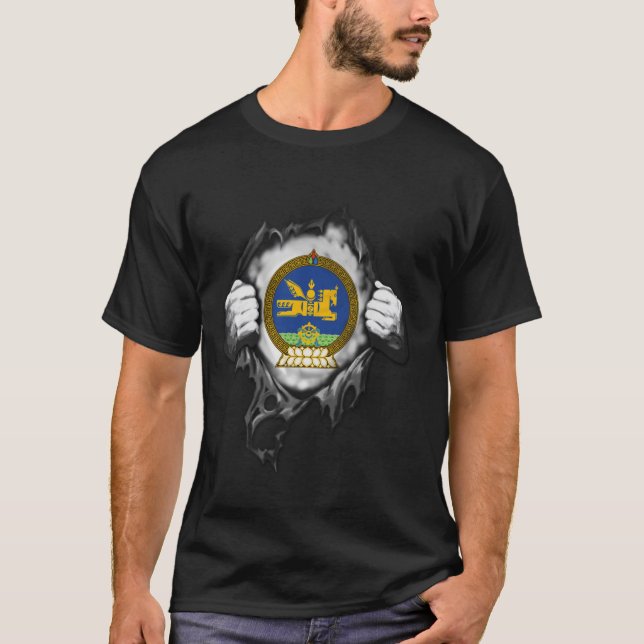 Obermongolische Flagge, Mongolei T-Shirt (Vorderseite)