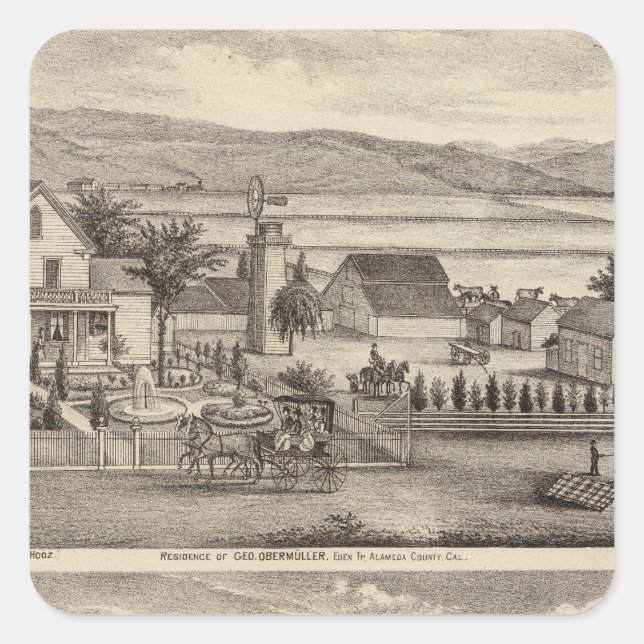 Obermuller, Residenzen in Wille Quadratischer Aufkleber (Vorderseite)