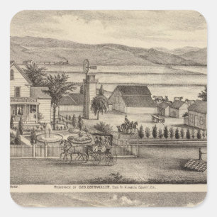 Obermuller, Wille Wohnsitze Quadratischer Aufkleber