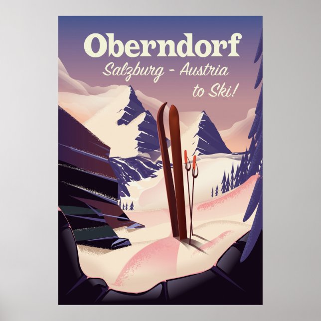 Oberndorf, Salzburg, Österreich, Skiplakat Poster (Vorne)