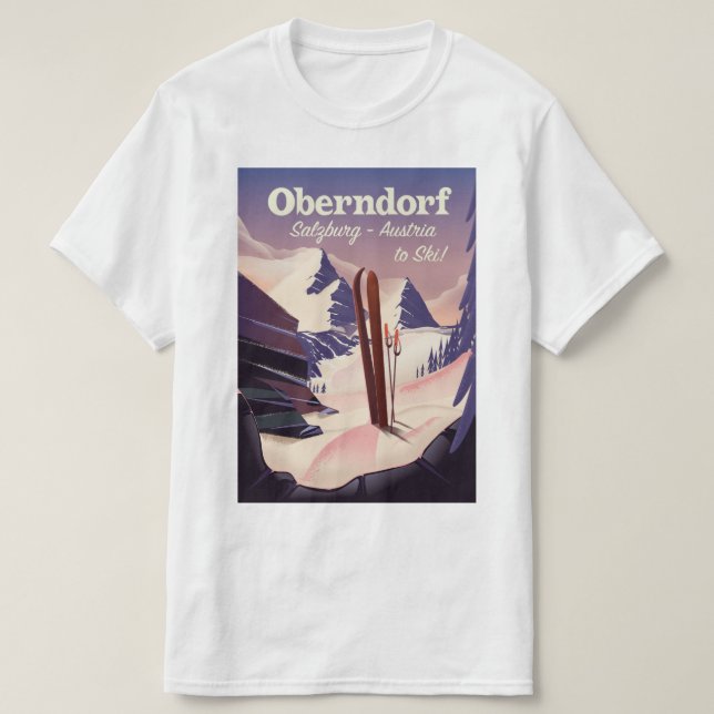 Oberndorf, Salzburg, Österreich, Skiplakat T-Shirt (Design vorne)