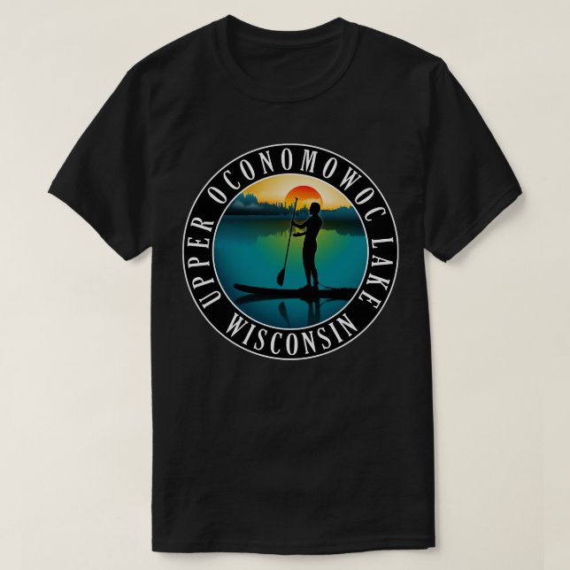 Oberoconomowoc Lake Wisconsin Paddleboarding T-Shirt (Design vorne)