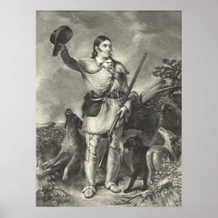 Oberst Davy Crockett 1839 Poster